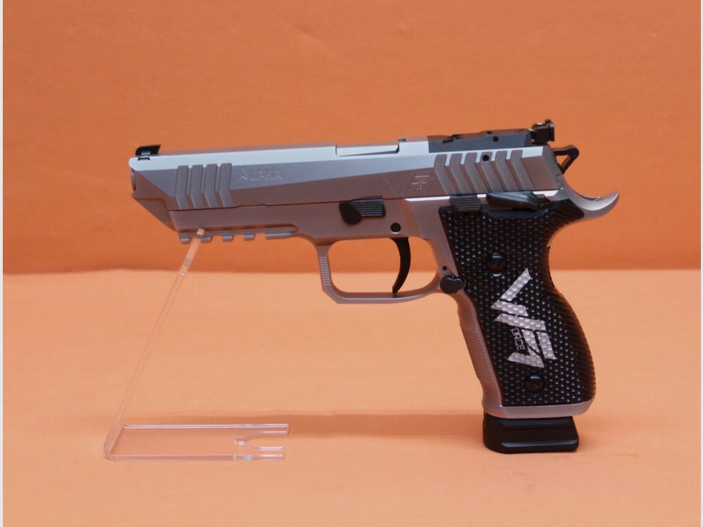 AREX Ha.Pistol 9mmLuger AREX ALPHA RACE WFORCE1 OR/ Optics Ready 5" Barrel/ Stainless/ 2 Spare Magazines