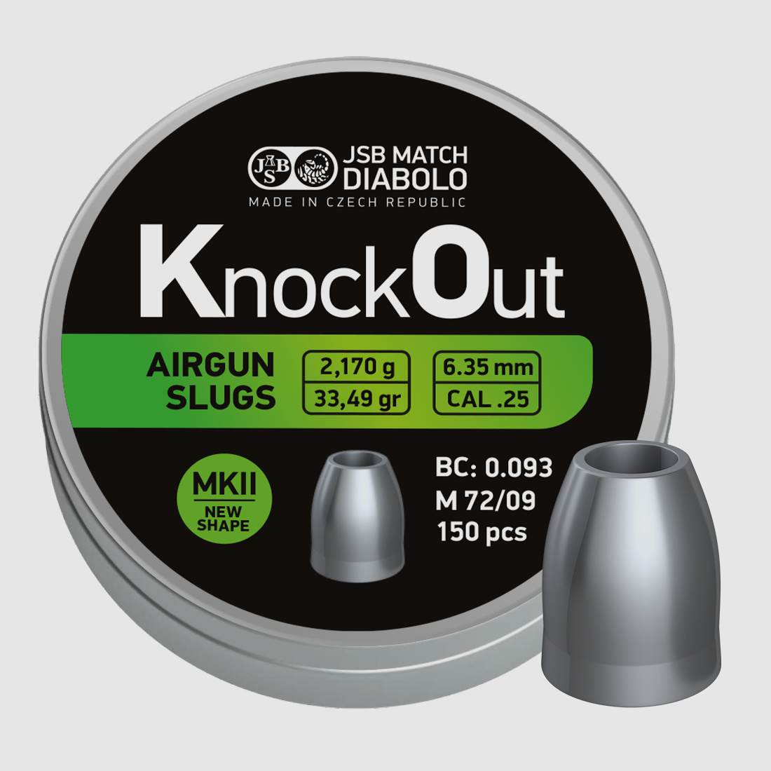 JSB Knockout Slug, Kal. .25 MKII 6,35mm,