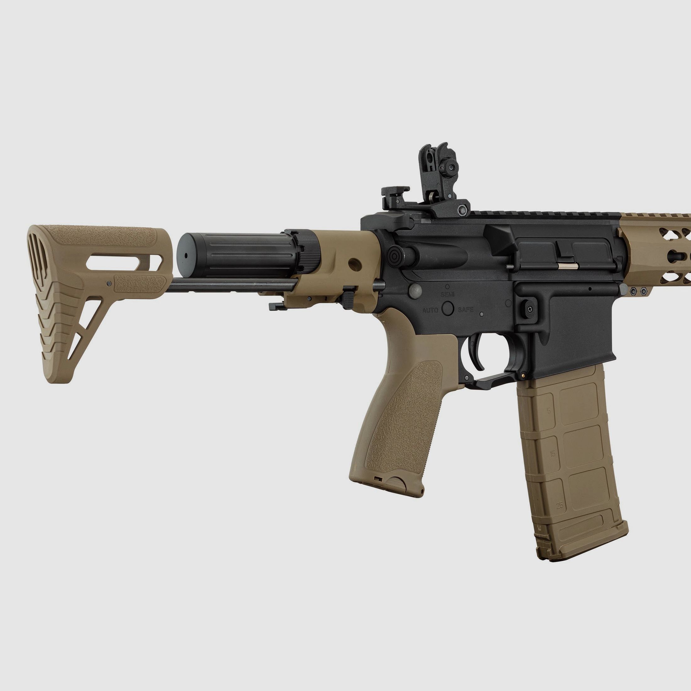 REPLIK AEG LT-19 GEN2 SCHALLDÄMPFER PDW 1J SCHWARZ / TAN, Bild 6 von 8