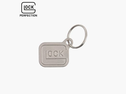 Porte-clés Glock "Logo" - métal nickelé - argent - env. 2,8 × 2,4 cm