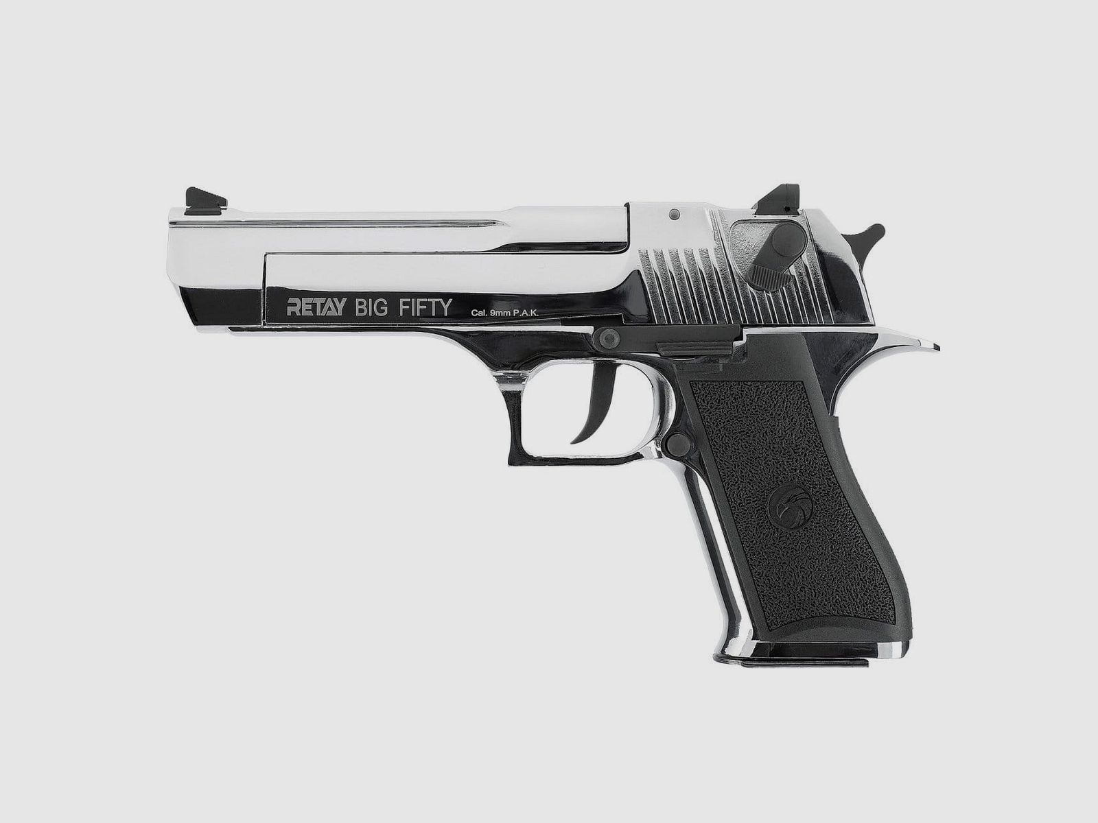 Retay Big Fifty blank firing pistol 9 mm P.A.K chrome finish