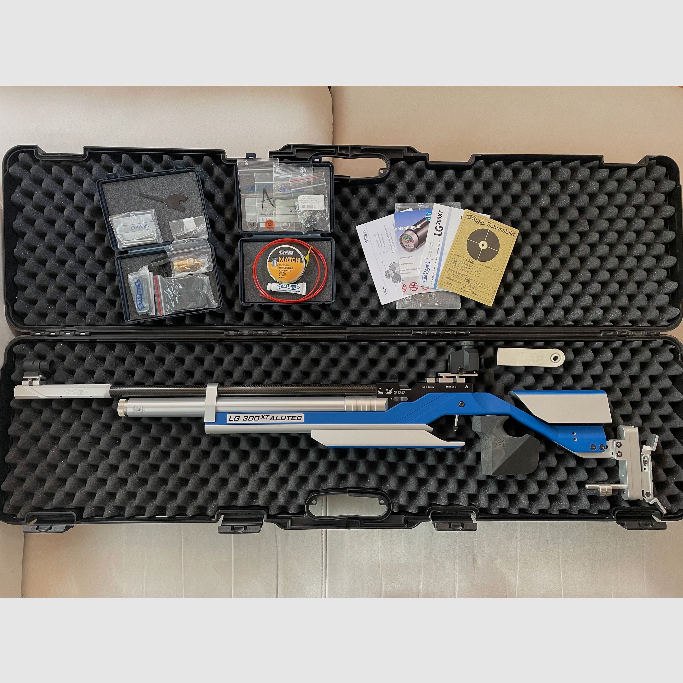 Walther LG300 XT Alutec SOMO ICE | MEC maintenance 03/24 | Aluminum cartridge TÜV 2034 | T-slot rail | Top set in case