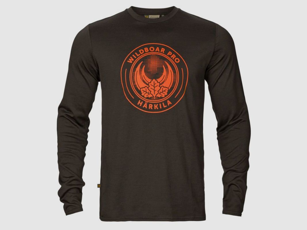 Härkila H-T-Shirt Game Logo Wildboar Pro Langarm | shadow brown, Bild 8 von 14