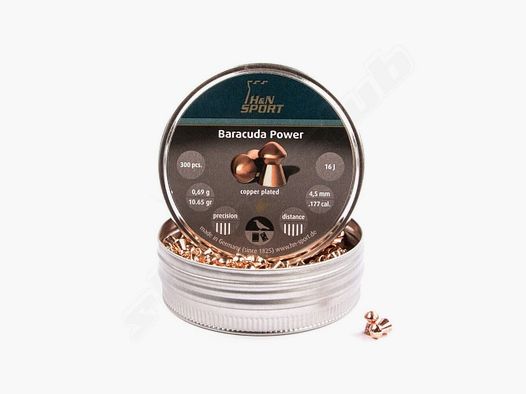 H&N Baracuda Power Rundkopf Kupfer 4,5mm / 0,69 g / 300 Stk