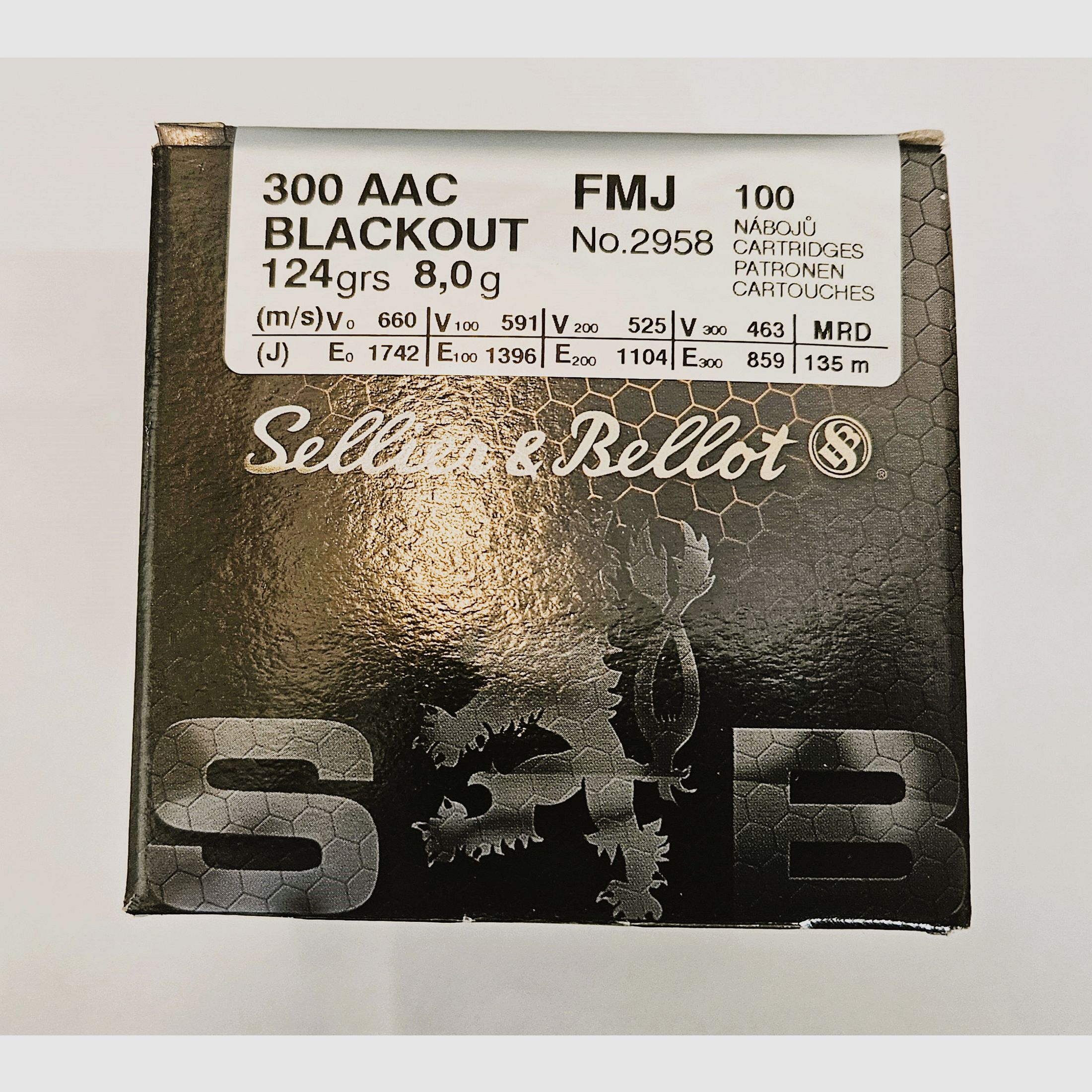 Sellier&Bellot – .300 AAC Blackout / 124grs / 8g / 100Stk., Bild 1 von 2