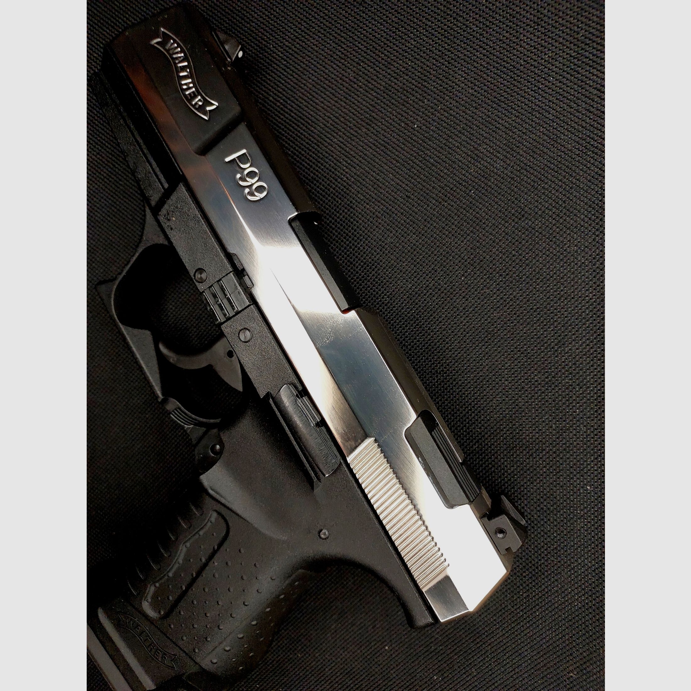 Premium Walther P99 SV NKL Schreckschusspistole 9 mm P.A.K. (PTB 762) P 99 Nickel-Finish [CNC-gefräster Stahlverschluss NKL] NEU!