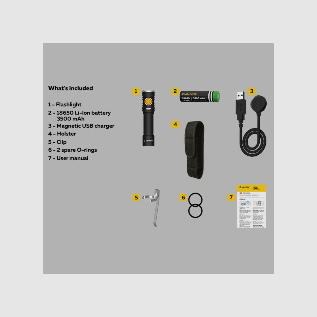 LED-Lampe ARMYTEK Prime C2 Pro Magnet USB – weißes Licht, Bild 5 von 9