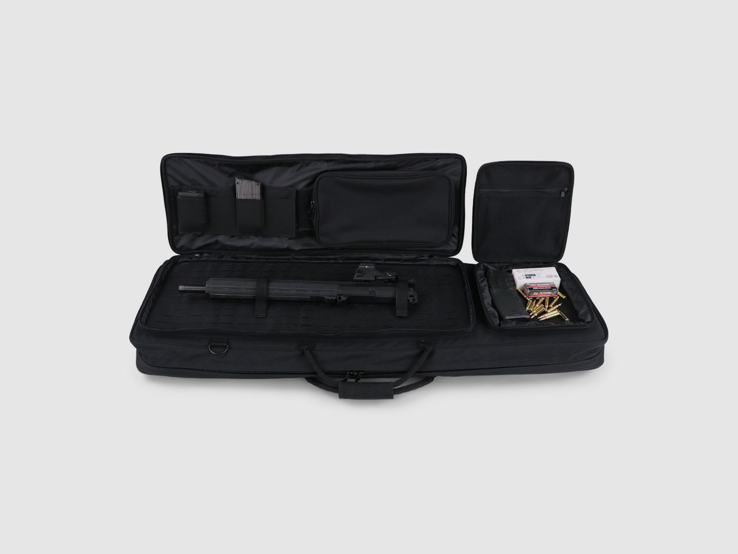 Winter Guncases Waffentasche Tactical 110 cm – Laser-Cut MOLLE, Rucksacktragesystem, 1000D Nylon (Night)