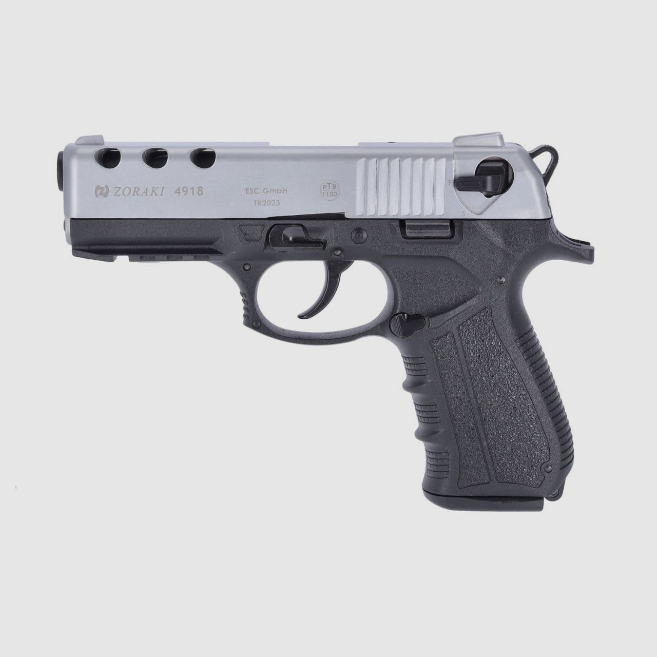 Zoraki 4918 blank firing pistol 9 mm P.A.K matte chrome