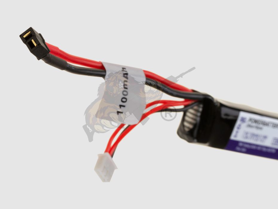 LiPo 7.4V 1100mAh 20C Stock Tube Type Mini T-Plug - Pirate Arms