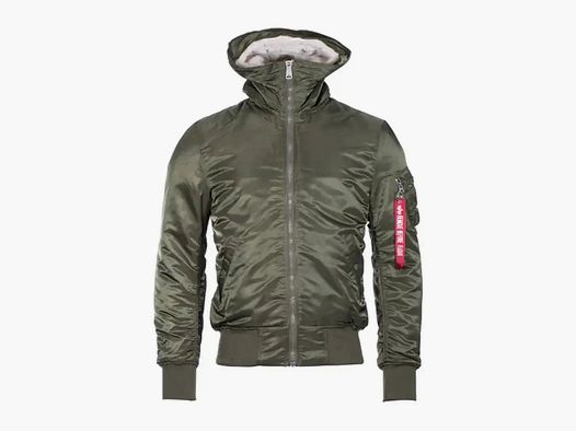 chaqueta de piloto MA-1 con capucha de alpha industries