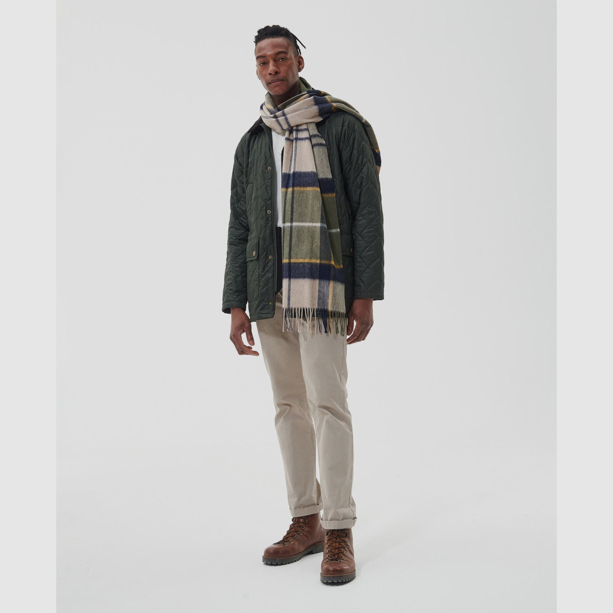 BARBOUR Schal Carrbridge Tartan Scarf Forest Mist Tartan