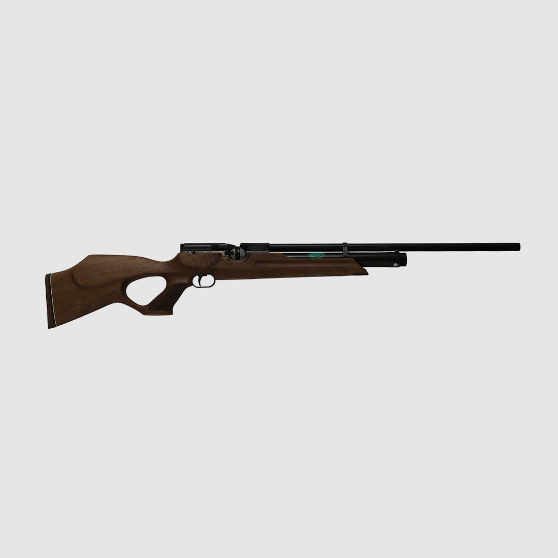Pressluftgewehr Weihrauch HW 100 T F.S.B., Nussbaumholz-Lochschaft, langer Lauf, Laufmantel, Kaliber 4,5 mm (P18)
