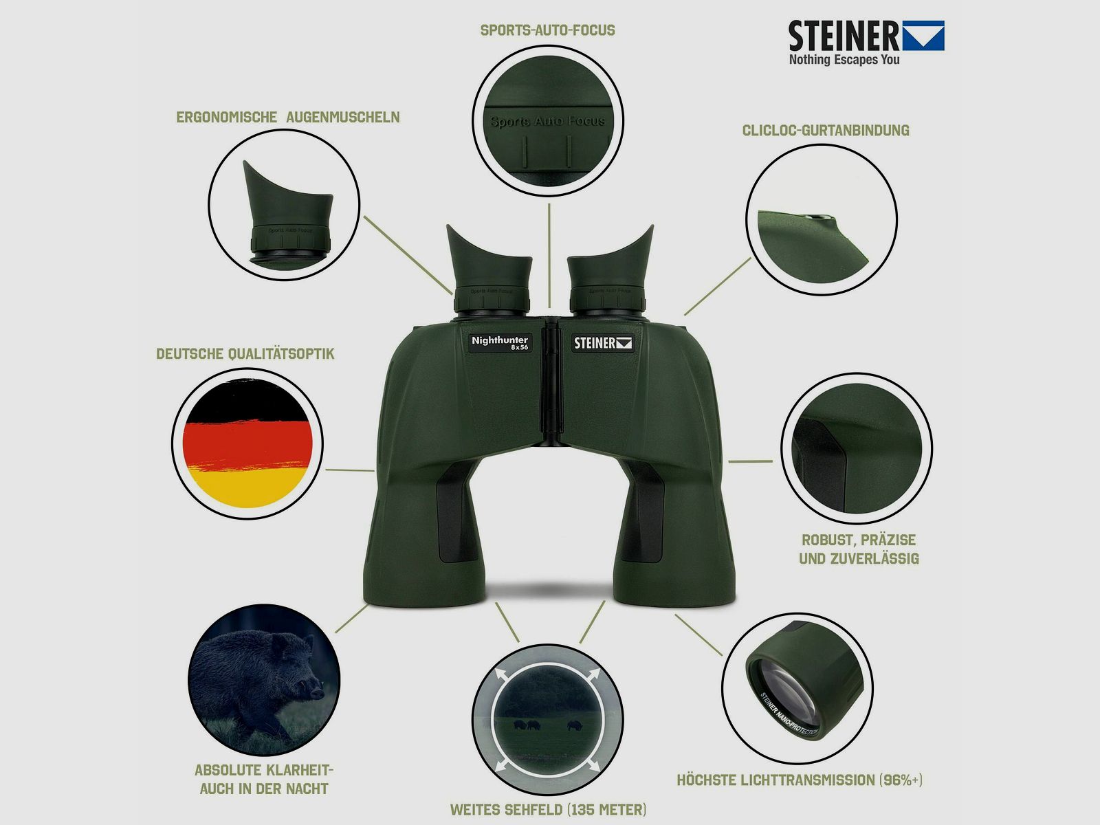 STEINER Nighthunter 8x56 Das Nachtglas! NEU OVP + gratis Lieferung!, Bild 3 von 3
