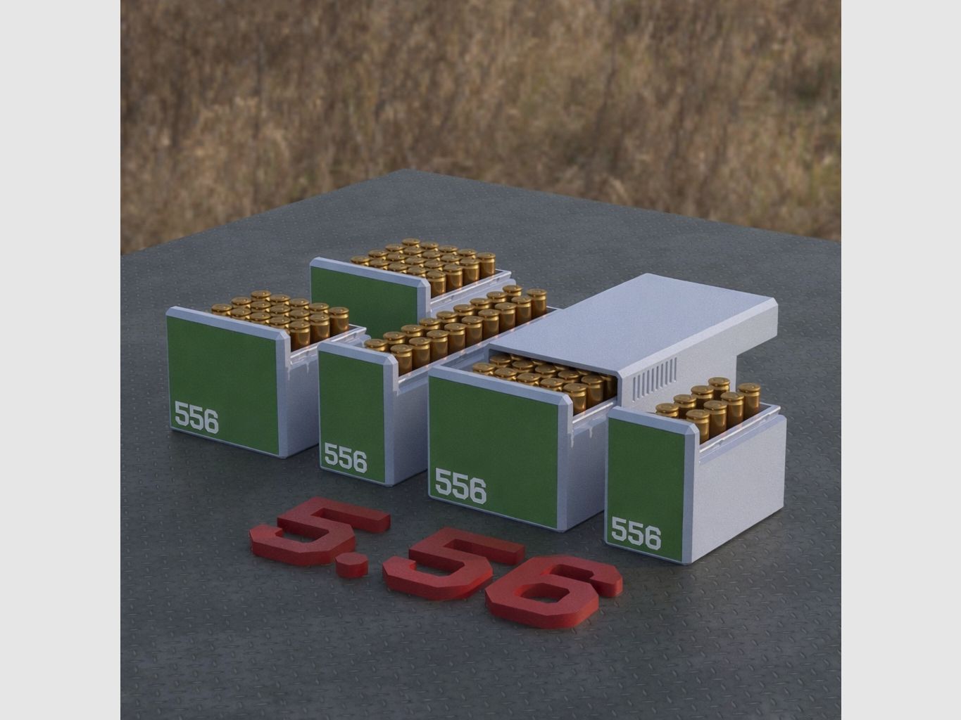 Filamelt Munitionsbox / .223 Remington / 5.56 / ‘Schiebedeckel’ / Patronenbox, Ammo Box