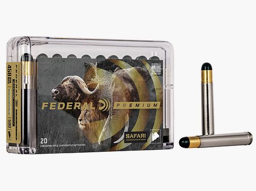Federal Premium Safari Woodleigh Hydro Solid .458 Win. Mag. 500GR solid RN 20 cartucce
