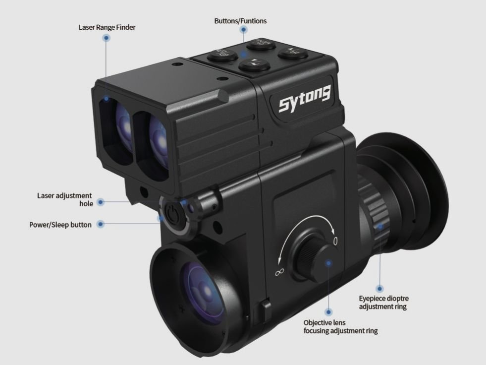 Sytong HT-77 LRF Wersja niemiecka 16 mm obiektyw z 45 mm aluminiowym adapterem bez reflektora IR