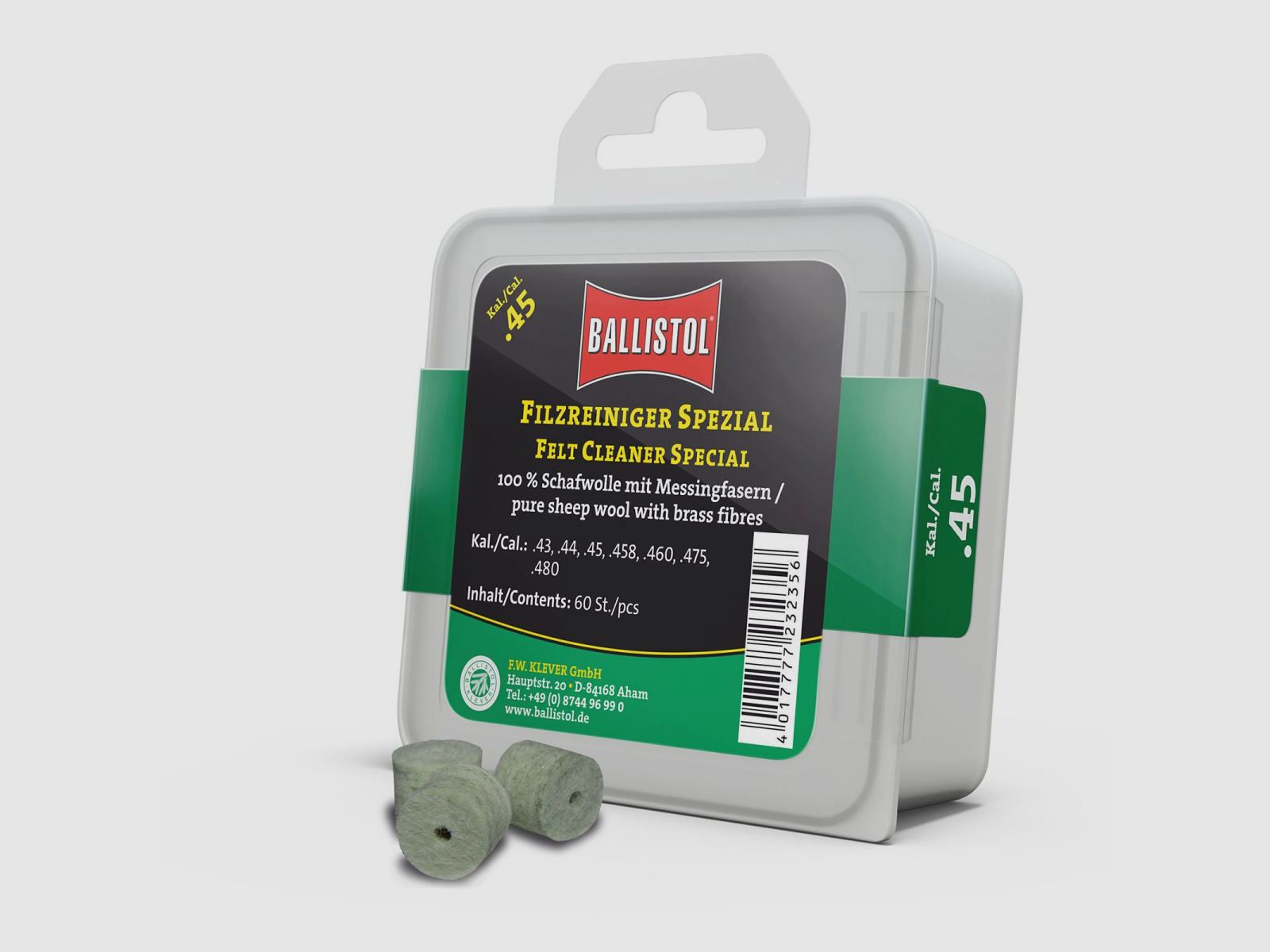 Ballistol Nettoyant en Feutre Spécial / 60 pcs. / Cal. .45