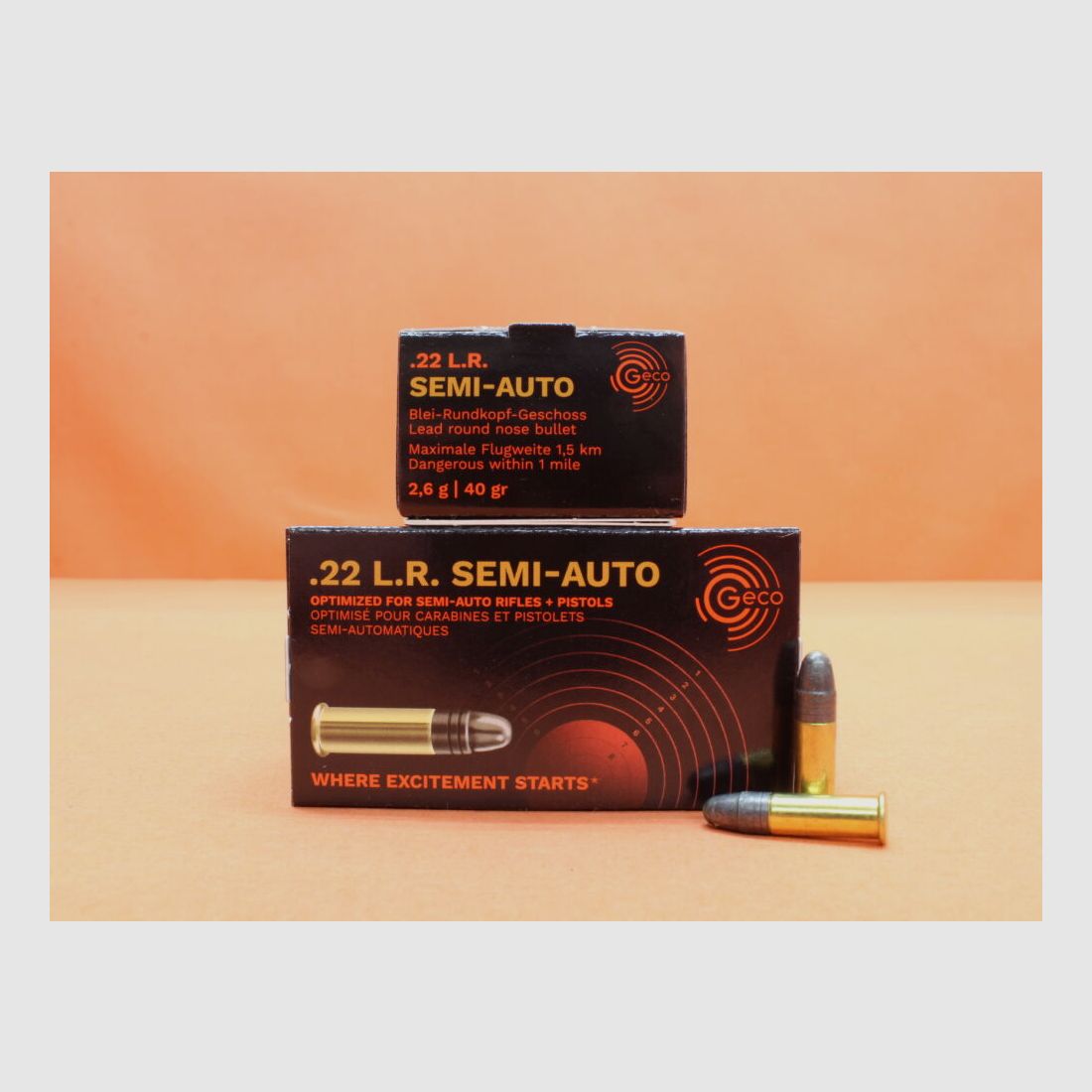 GECO Patrone .22lr GECO 40grs LRN (2318599) Semi-Auto VE 50 Patronen