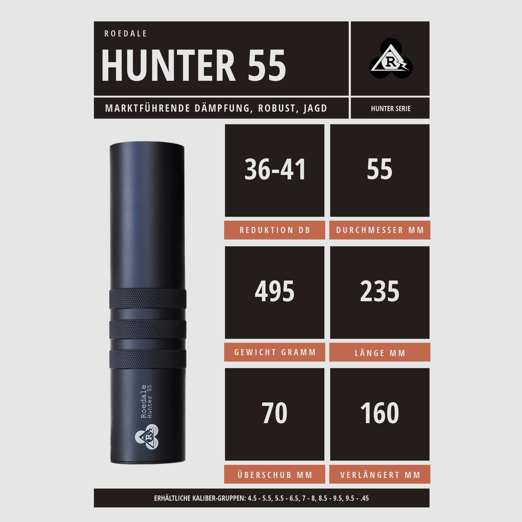 Schalldämpfer Roedale Hunter 55