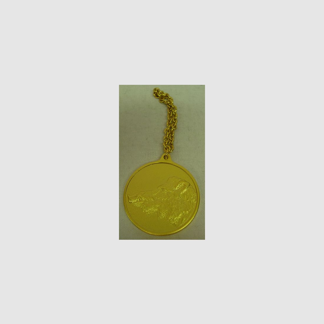 Medalla de caza Cabeza de jabalí Oro - 40 mm con anillo y asa dorados