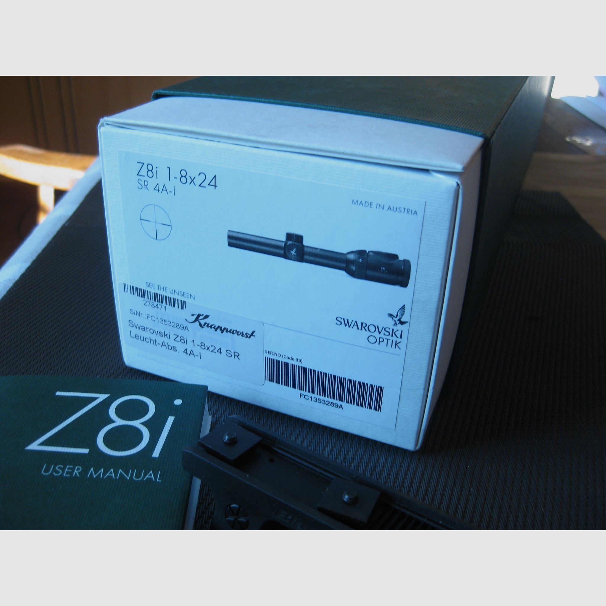 LIKE NEW TOP Swarovski Z8i as 1 - 8 x 24 SR Abs. 4A-i and orig. Blaser saddle mount (high)! No ZEISS-LEICA-SAUER-MAUSER-GPO