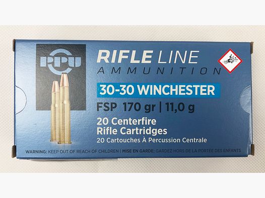 PPU Büchsenpatrone .30-30 Winchester FSP 170grs - 11,0 g