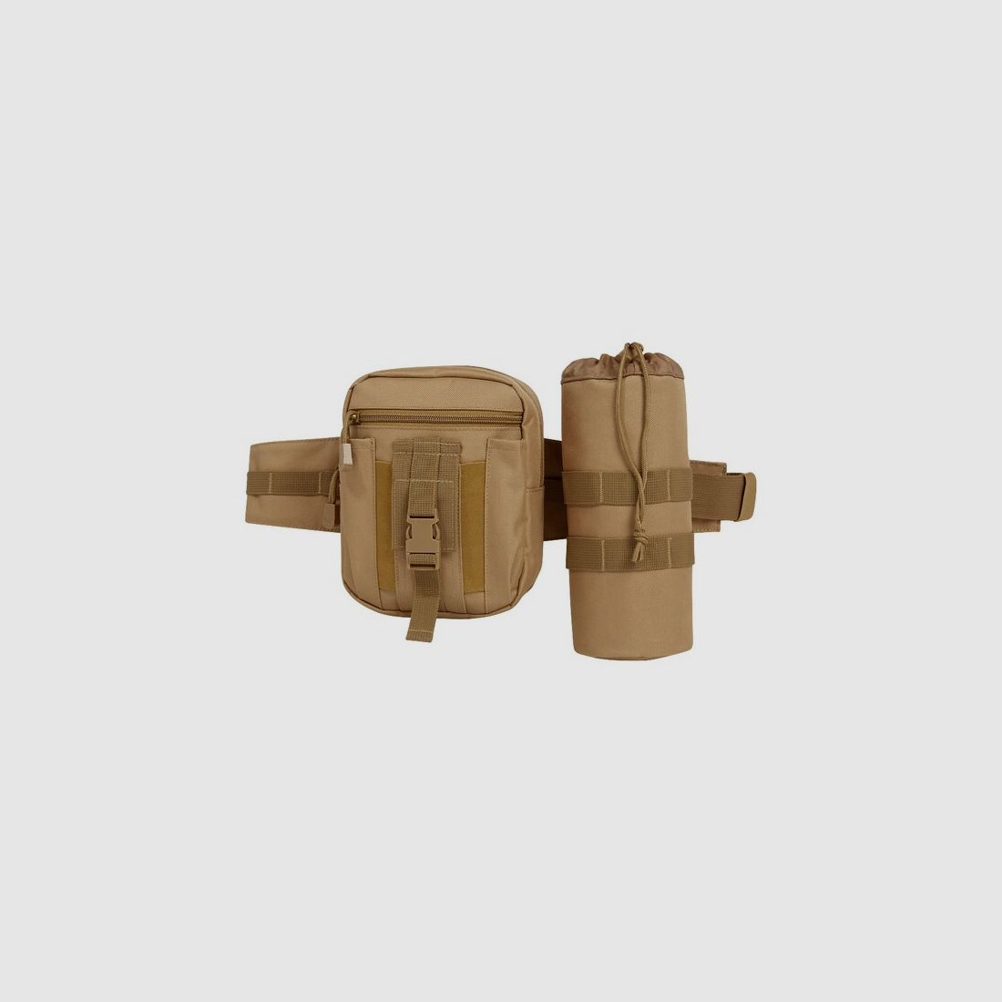 Brandit Taillengürtel "Allround" mit Tasche + Flaschenhalter - Camel / Beige