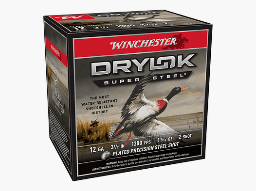 Cartucho de perdigones Winchester Steel DryLok Cal. 12/89 3,75 mm 44 g - 25 uds