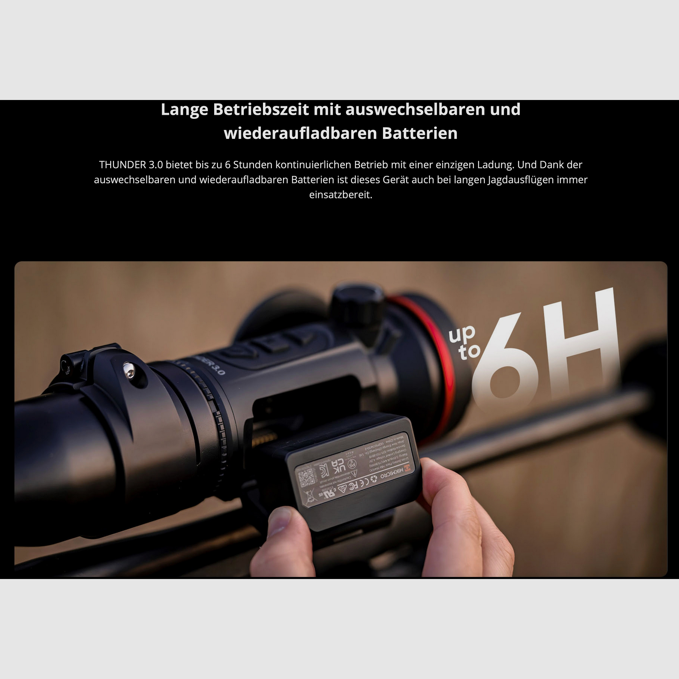 Hikmicro 50-2-128 Clip-On Thunder TQ35C 3.0 Wärmebildvorsatzgerät 640 x 512 12µm < 15 mK