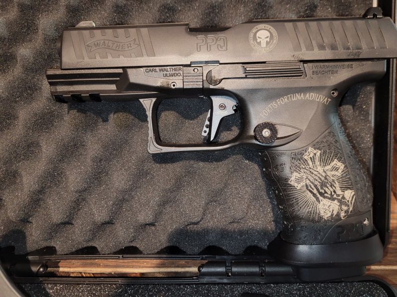 Walther PPQ 9mm Luger Sondermodell Magwell Schließfederstange schwer Laserung gute Austattung