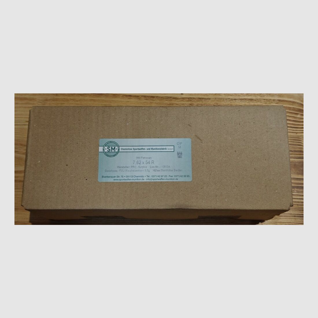 Chemnitzer Munitionsfabrik FMJ 9,6g verkupf. Surplus PRC - 200 Stk.