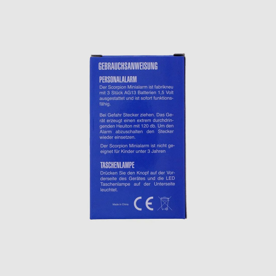 Scorpion personal alarm 120 db black