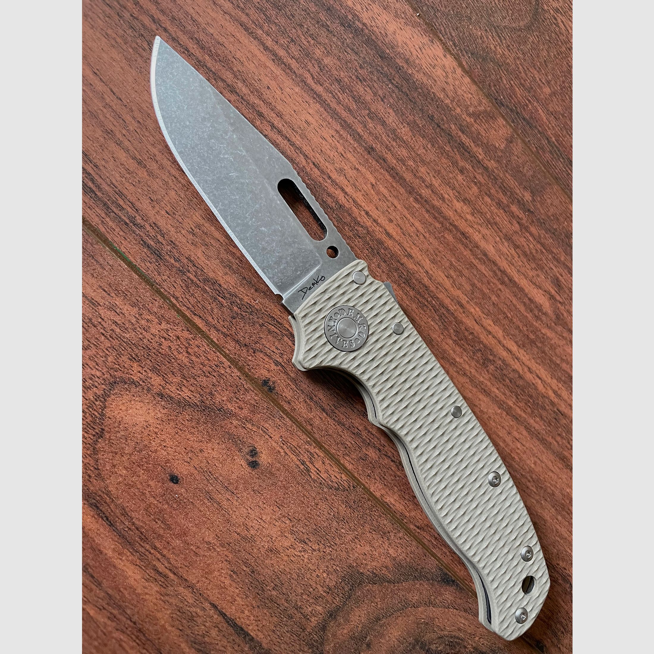 Demko Knives AD20.5 Shark-Lock CPM 3V Clip Point AD205-3V-CTCP Coyote G10