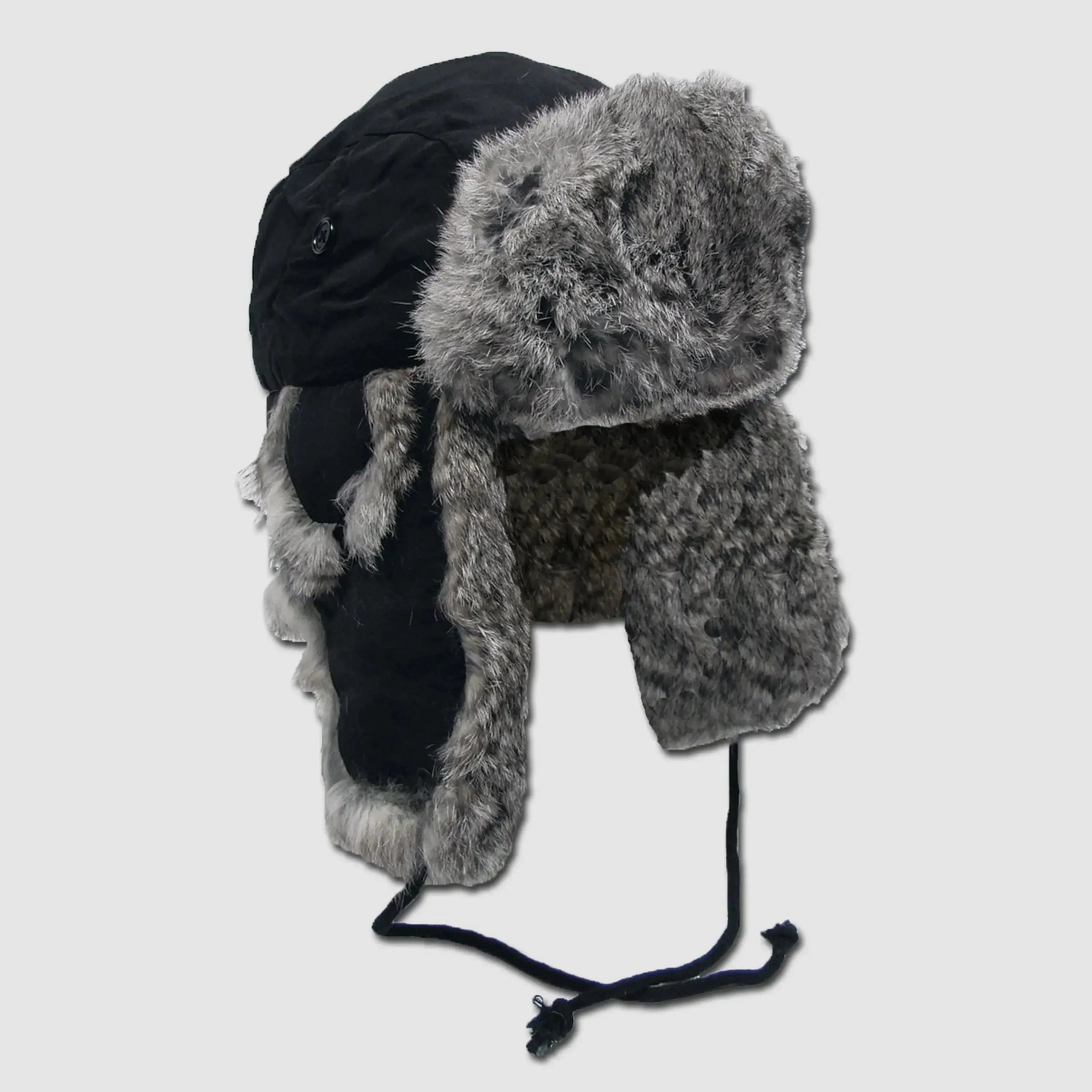 MFH MFH Fellmütze mit Kaninchenfell - Grau / M