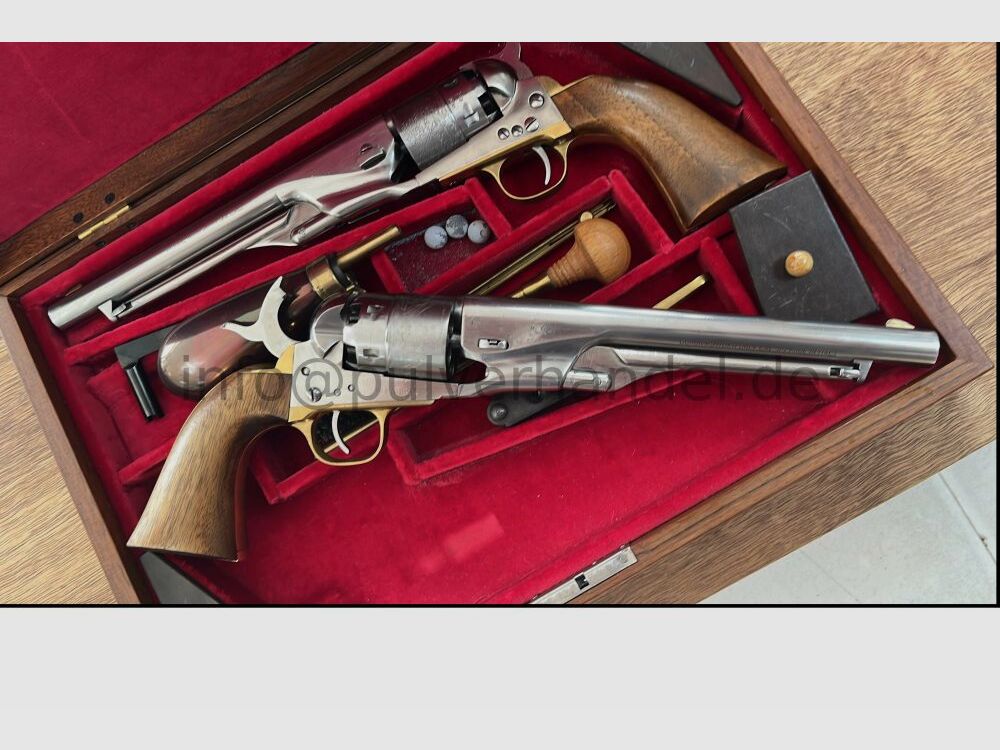 Colt 1860 Army 8" silversteel im 2er Set mit Zubehör oder solo .44(BlackPowder)