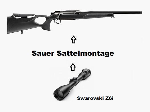 Sauer 505 Synchro XT Black + Swarovski Z6i + Montage + ... Komplettpaket