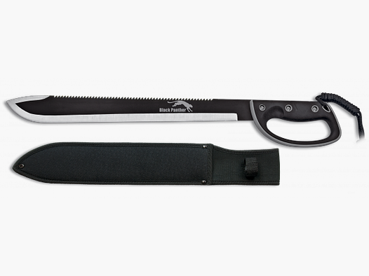 Machete Black Panther mit Handschutz und Säge