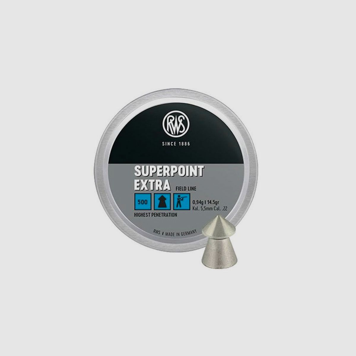 RWS – SUPERPOINT EXTRA Field Line | 0.94g | 14.5gr | cal 5.5mm (.22) (250pcs)