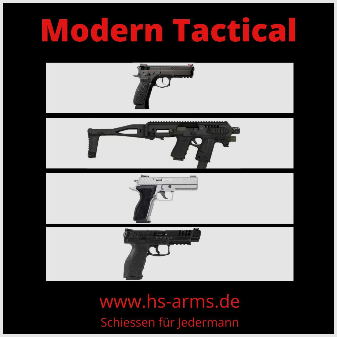 hs-arms Schießen für Jedermann - Paket 3 - Kurzwaffen - Modern Tactical