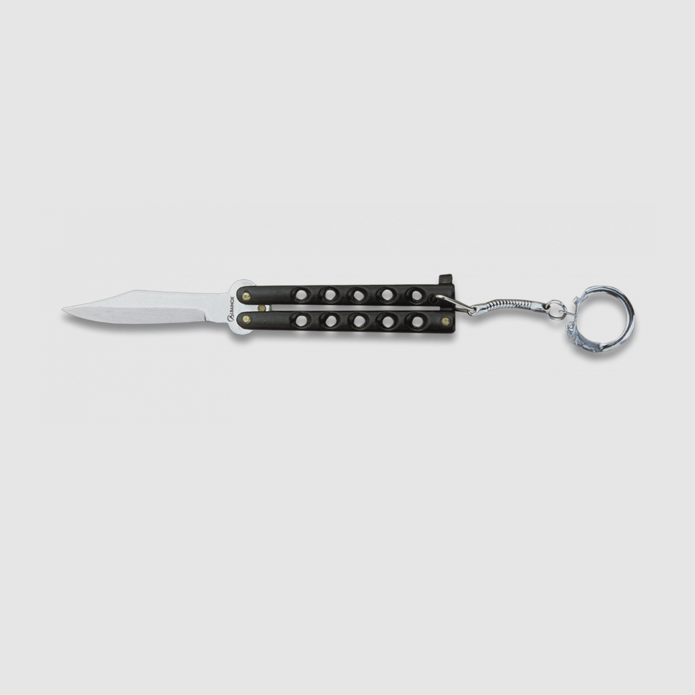 ALBAINOX – COUTEAU PORTACHIAVI BALISONG. Noir. 6 cm