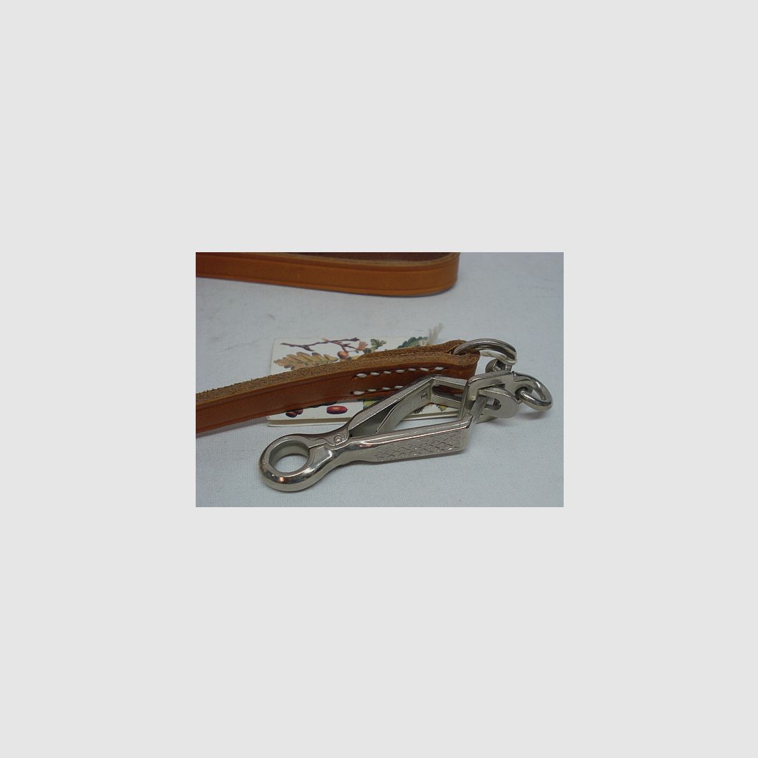 Leine Fahlleder 1,17 m - Breite:15 mm,Scherenzange