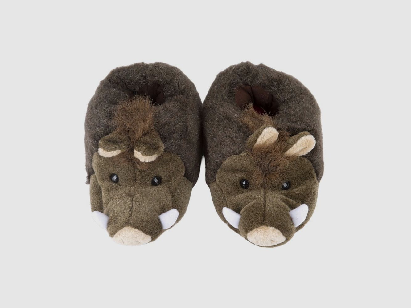 LivingActive Wildschwein Hausschuhe Warme Plüsch-Slipper