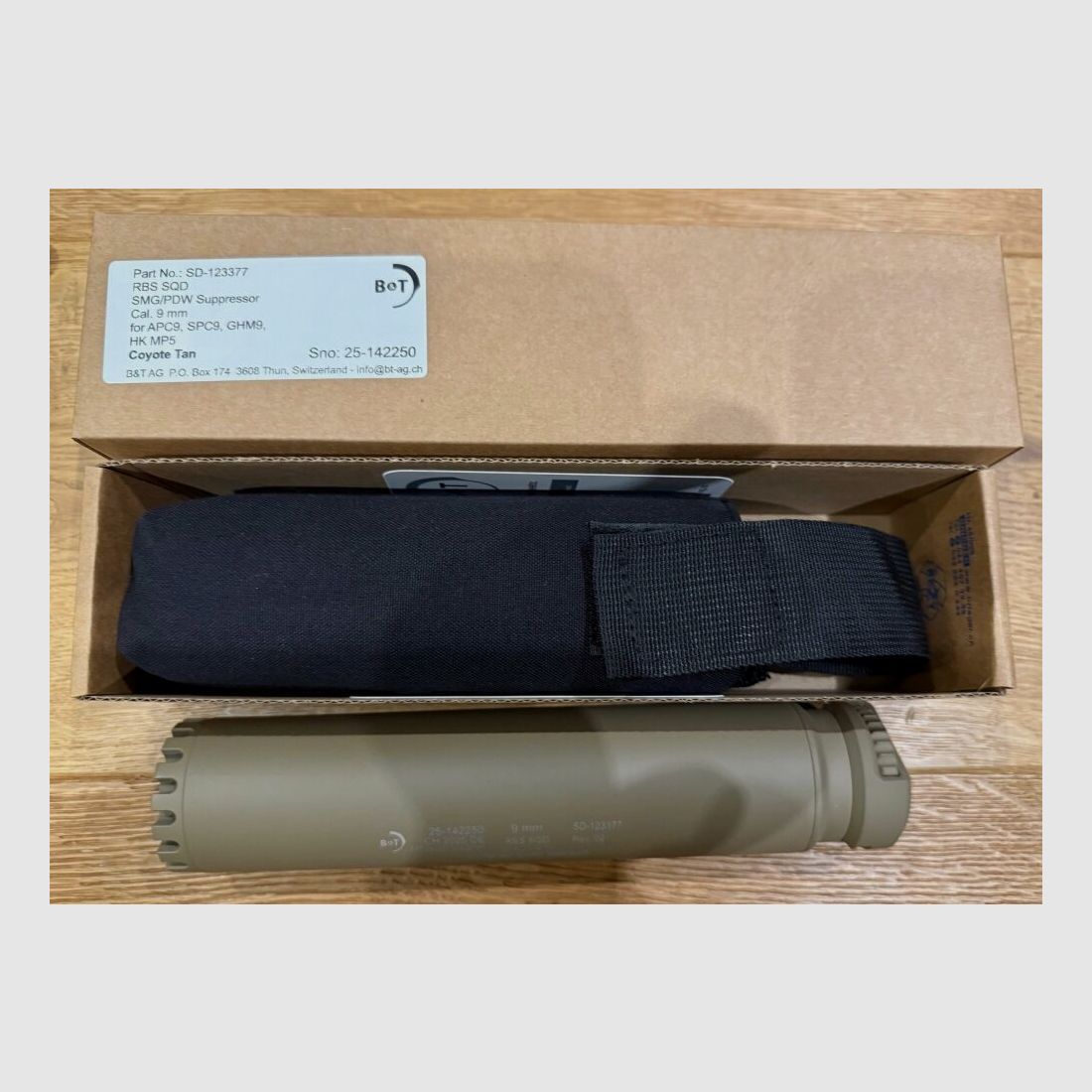 B&T AG (Brügger and Thomet) GHM9 G Coyote TAN with RBS silencer