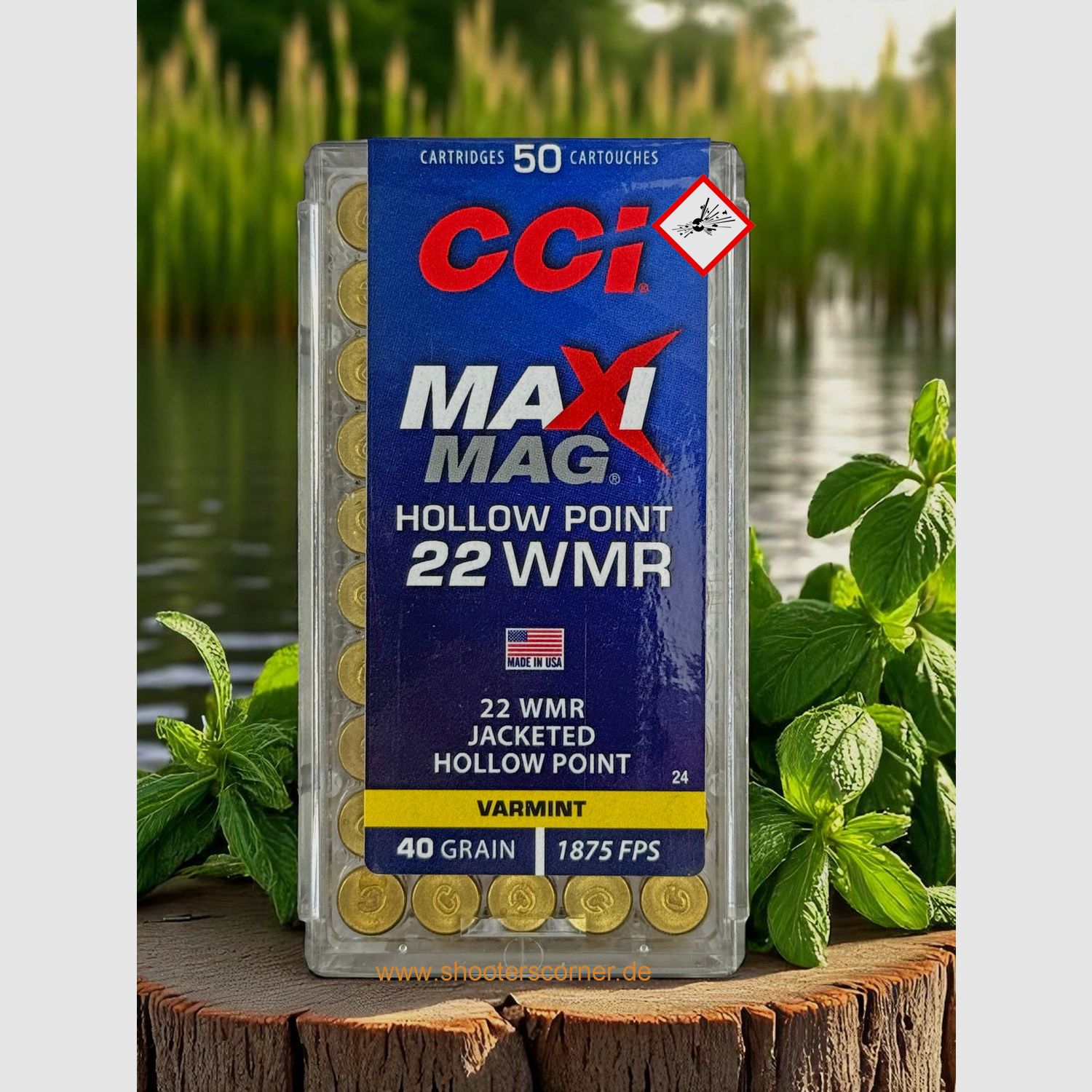 CCI Maxi Mag cartouche de fusil .22 WMR JHP 40gr