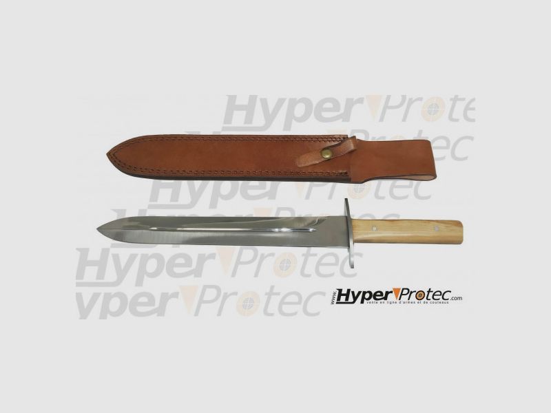 Jagdmesser mit 28 cm Klinge und Lederetui, Bild 1 von 4