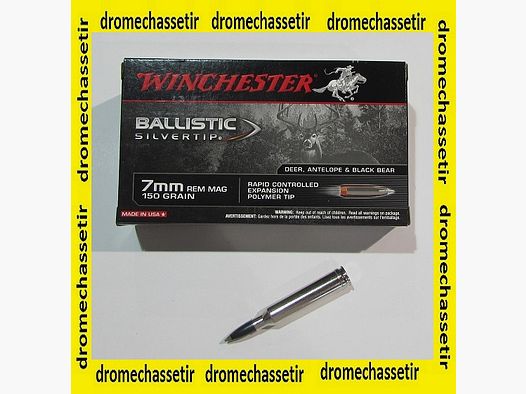 1 Schachtel mit 20 Patronen 7mm Remington Magnum, Winchester Ballistic Silvertip 150 grains
