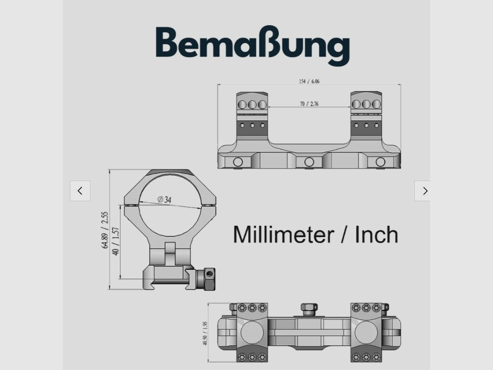 Vector Optics SCTM-58 X-Accu Blockmontage für 34mm Tubus, 21mm Picatinny, 20MOA Vorneigung, h=40mm