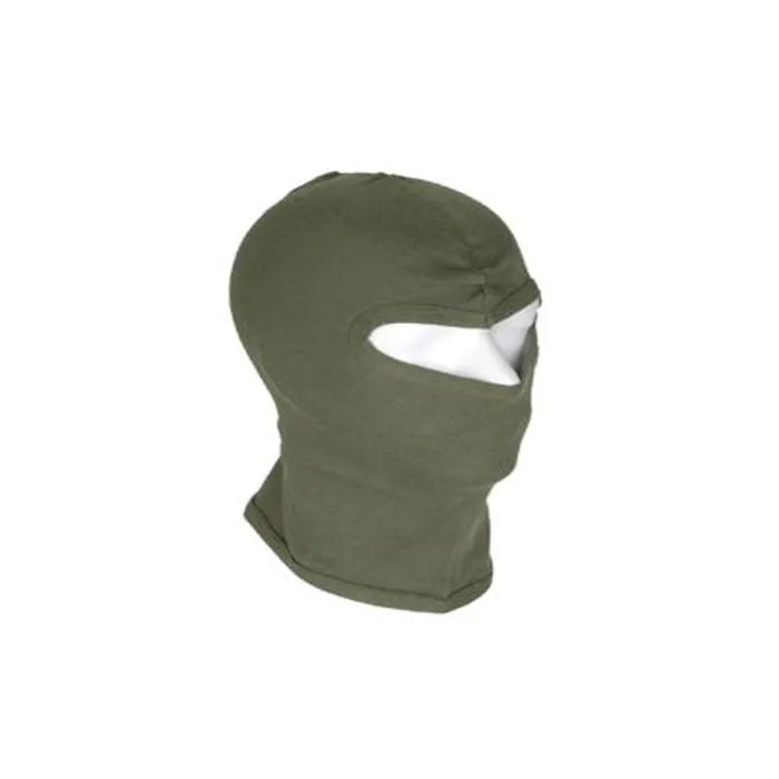 Sturmmaske / Balaclava - 1 Loch - dünn -  Baumwolle - Oliv