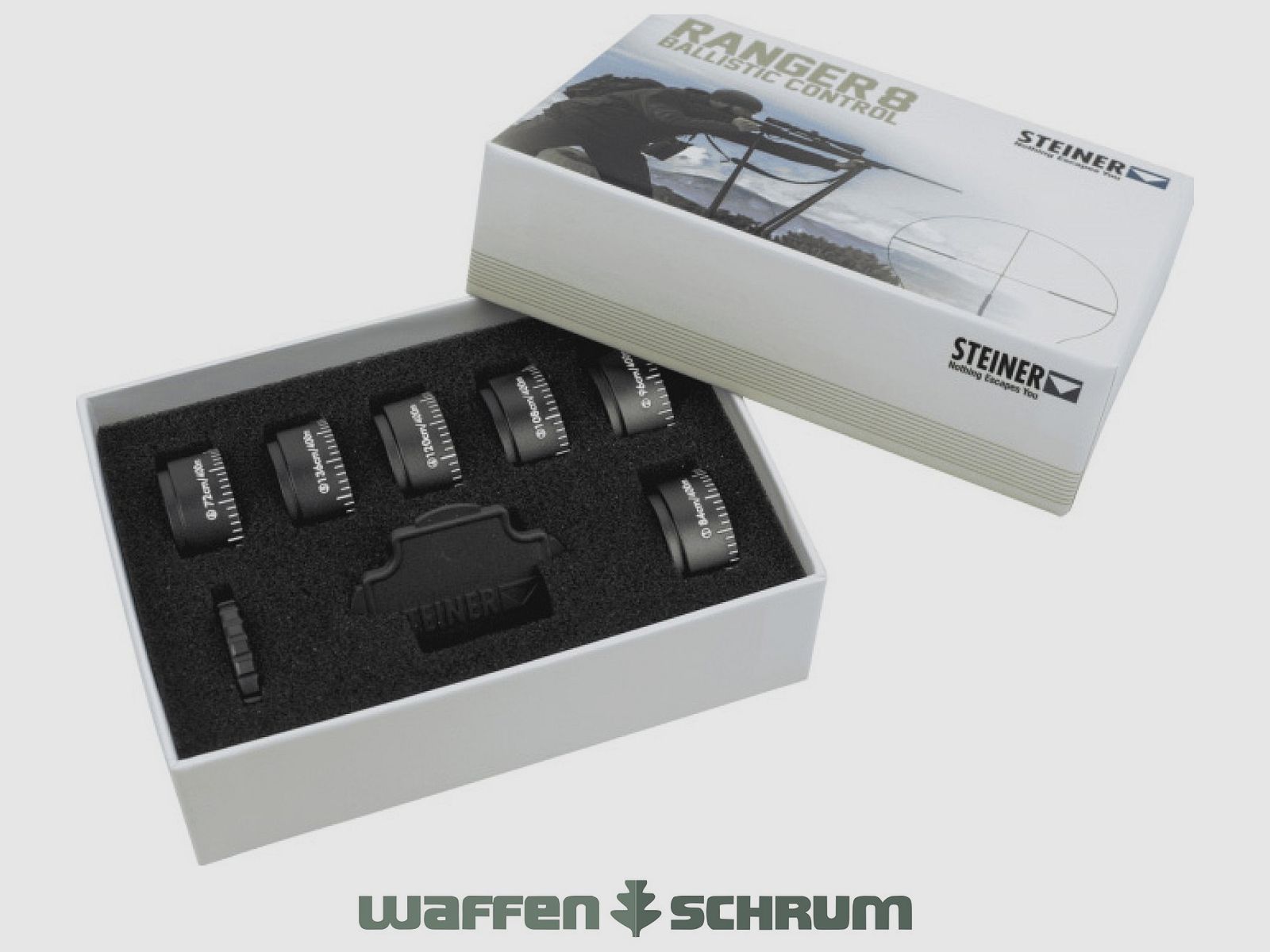 Steiner Ballistic Control Set für Ranger 8 Kappen + Schraubendreher Ranger 8 ohne BT